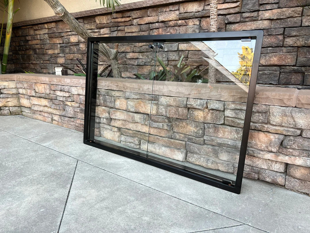 Frameless double fireplace door | Etsy (US)