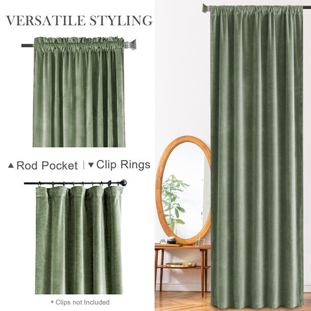 Curtainking Velvet Blackout Curtains 90 inch Thermal Insulated Soft Drapes for Bedroom Living Roo... | Walmart (US)