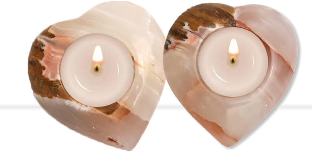 STONES N CRAFTS Set of 2 Beautiful Marble Unique Tea Lights Candles Holder for Wedding, Dinning P... | Amazon (US)