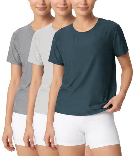 ASLABCREW Women's Everyday Comfort Tee, Ultra Soft Performance Short Sleeve Relaxed Top Crew Neck... | Amazon (US)