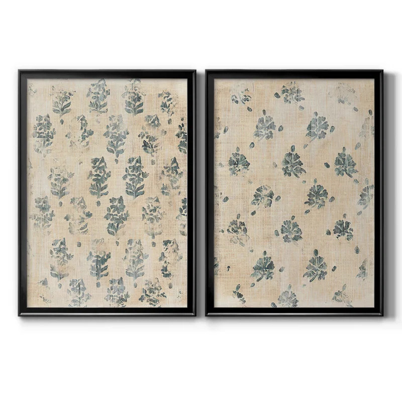 Gracie Oaks Vintage Blockprint I Premium Framed Canvas - Ready To Hang & Reviews | Wayfair | Wayfair North America