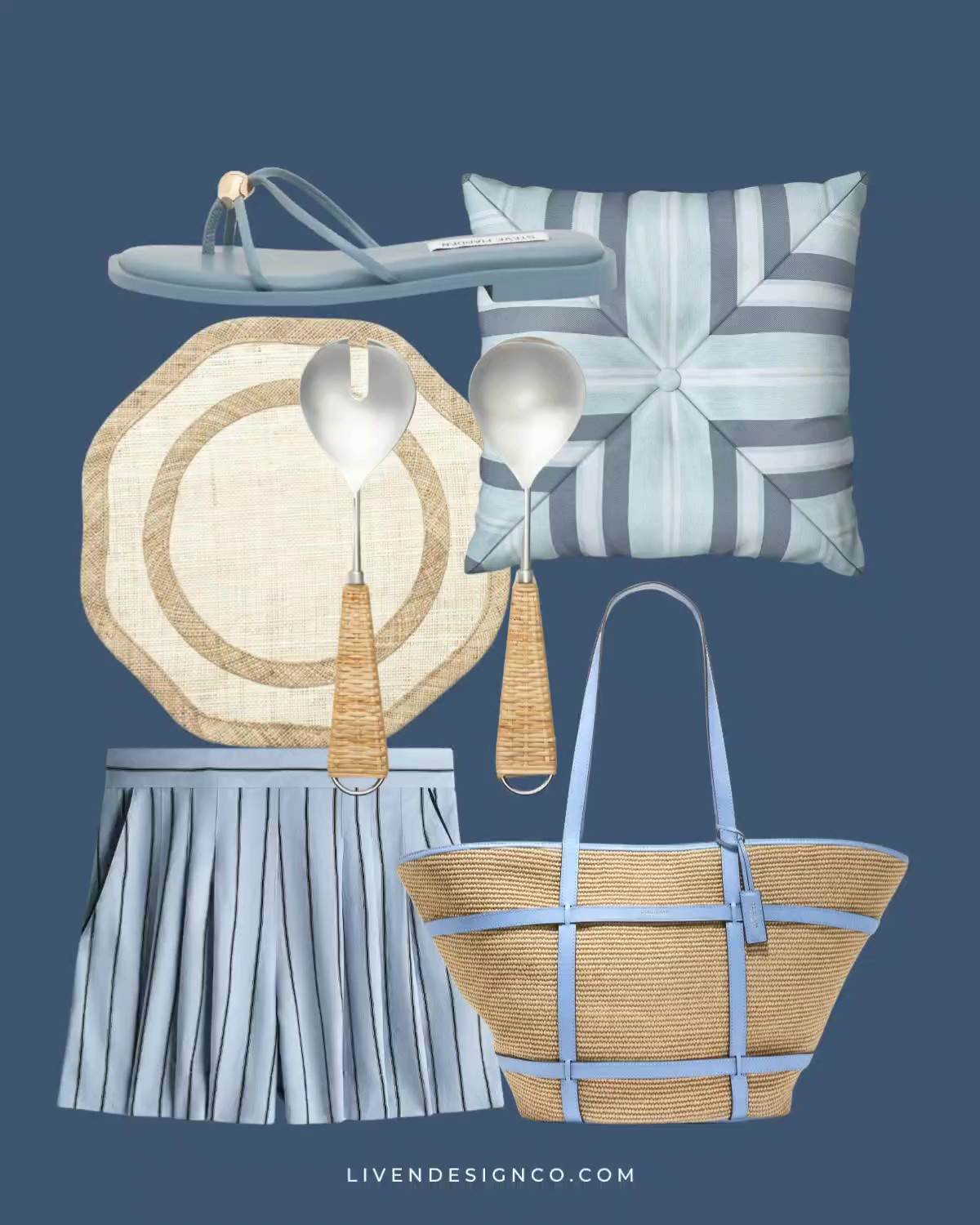 New discoveries. Style inspiration. Placemats. Dining. Home decor. Outdoor pillows. Striped shorts. Straw tote. Blue sandals 

#LTKSeasonal #LTKHome #LTKSaleAlert