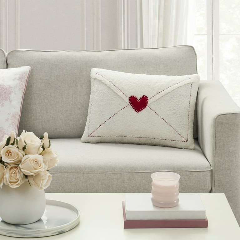 My Texas House 14" x 20" Love Letter White Sherpa Decorative Pillow Cover | Walmart (US)