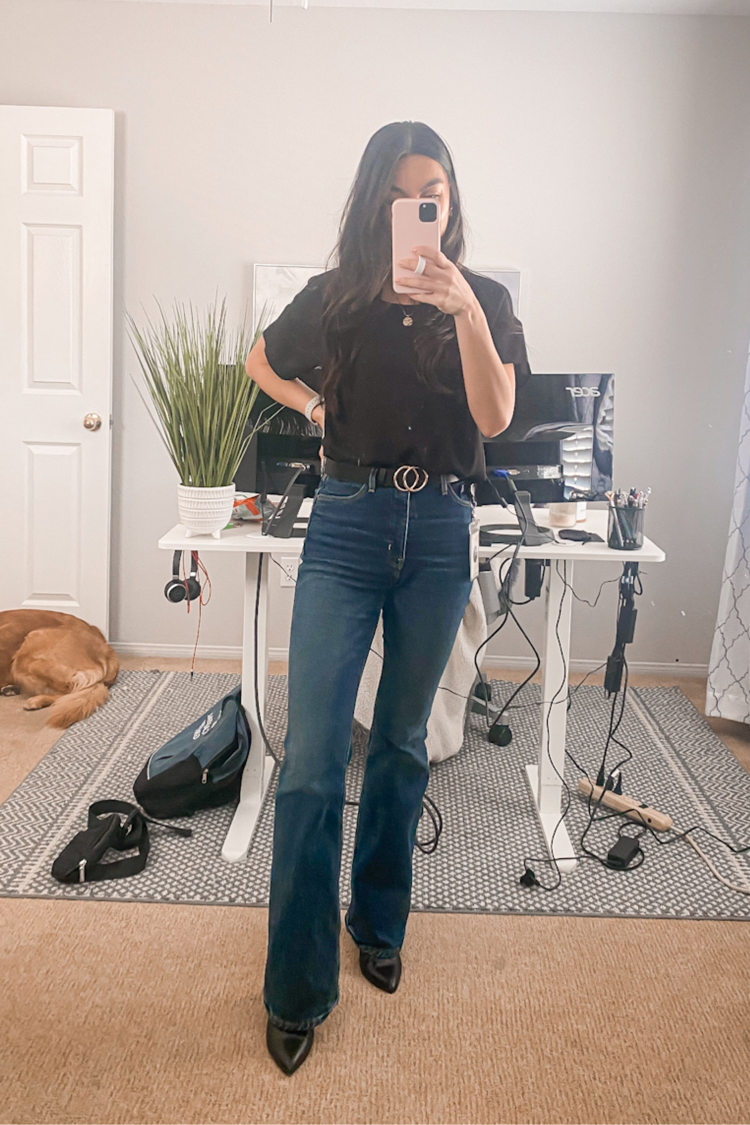 Casual office outfit | business casual outfit inspo | casual corporate inspo with jeans

Jeans | size 0
Top | size small 
Booties | size 6.5

#LTKunder50 #LTKstyletip #LTKworkwear