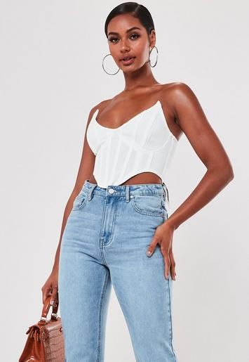 Missguided - White High Bust Point Corset Bralette | Missguided (US & CA)