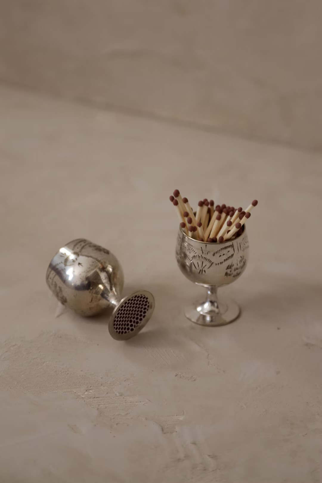 Vintage Silver Goblet Matchstick Holder With Striker Tarnished - Etsy | Etsy (US)
