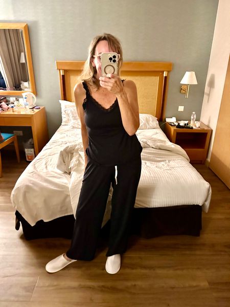 These pajamas are so good o brought them on our trip to Greece! They keep me cool and they are incredibly soft. Guess what? They are on sale too 50% off Black Friday Sale starts now! 

#LTKsalealert #LTKover40