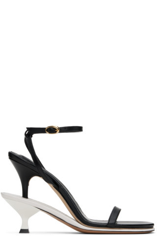 Black & White Les Sculptures 'Les doubles sandales' Heeled Sandals | SSENSE
