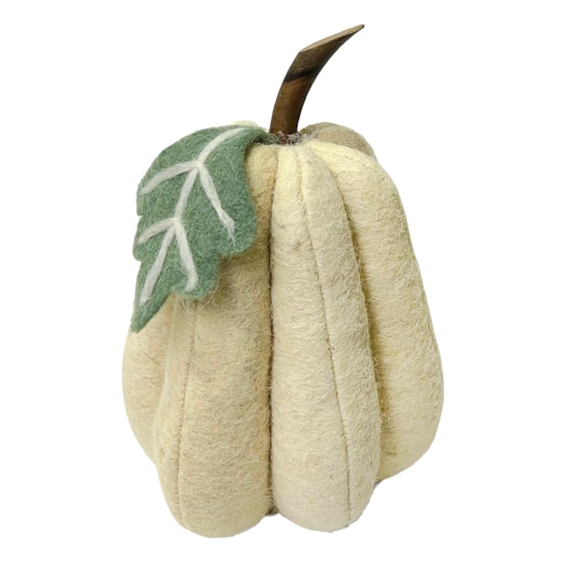 Beige Felt Pumpkin, 5" | At Home
