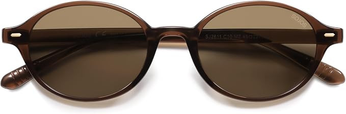 SOJOS Small Retro Oval Polarized Sunglasses Womens Mens SJ2611 | Amazon (US)