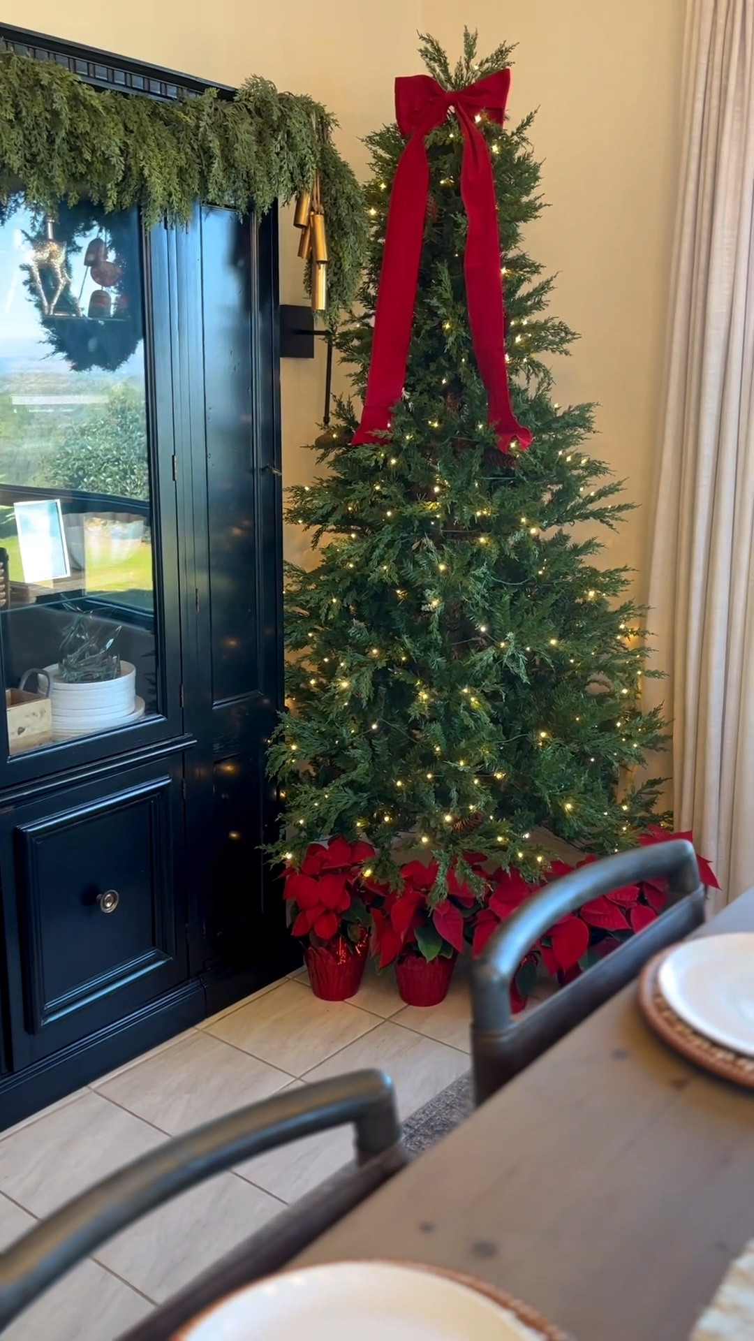 Live poinsettias as a tree base for our dining room Christmas trees

#LTKHome #LTKCyberWeek #LTKHoliday