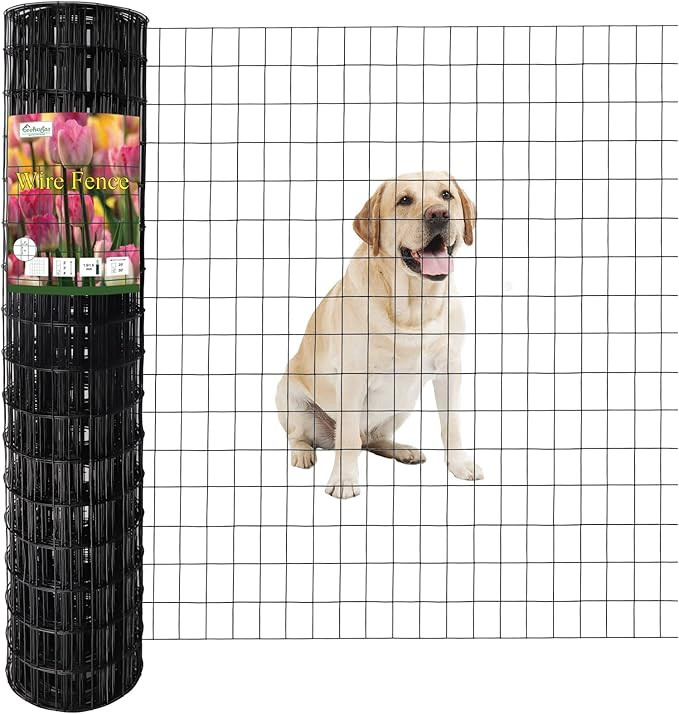 FOREHOGAR Black PVC Coated Welded Wire Fence 48 Inch x 50 Foot, 2 Inch x 3 Inch 16GA, Garden Bord... | Amazon (US)