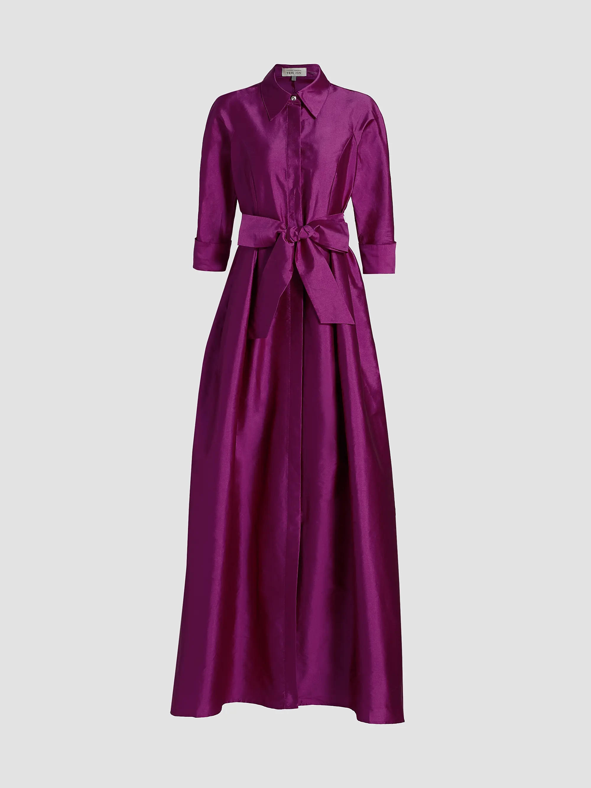 Teri Jon by Rickie Freeman Shirt Waist Tafetta Gown | Saks Fifth Avenue | Saks Fifth Avenue