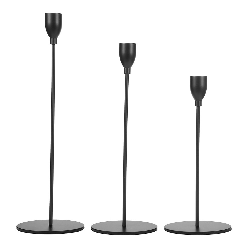 Yohome Products Taper candle, a set of 3 black metal candlesticks for decorative candlesticks | Walmart (US)
