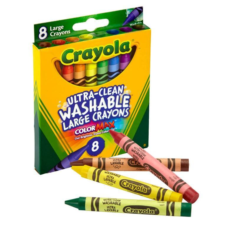 Crayola - Ultra-Clean Washable Crayons, Large Size, 8 Colors | Best Buy U.S.