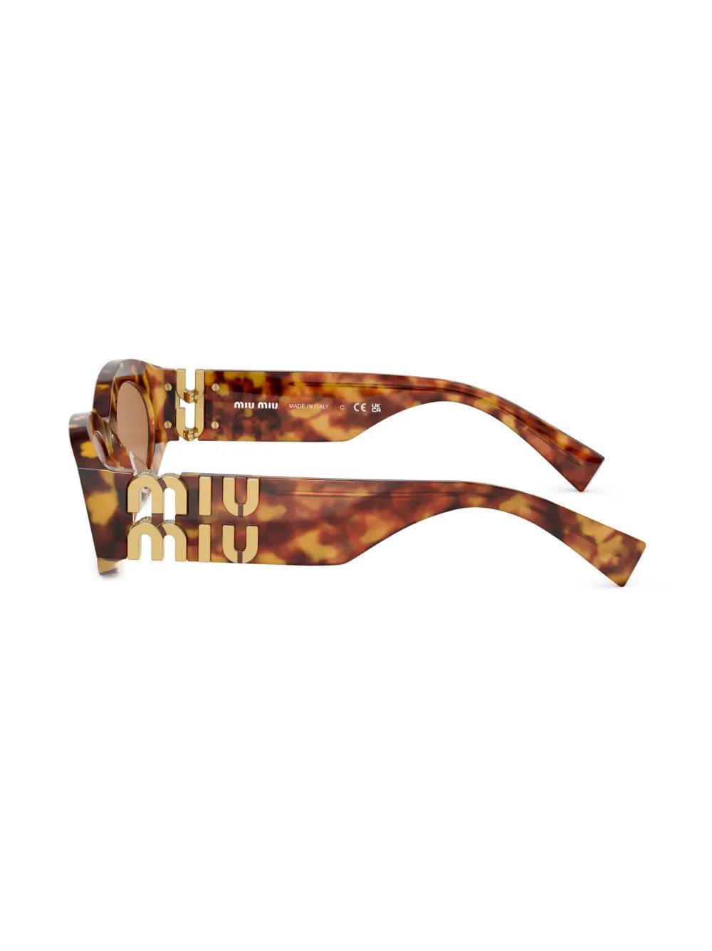 Miu Miu Eyewear Tortoiseshell cat-eye Sunglasses - Farfetch | Farfetch Global