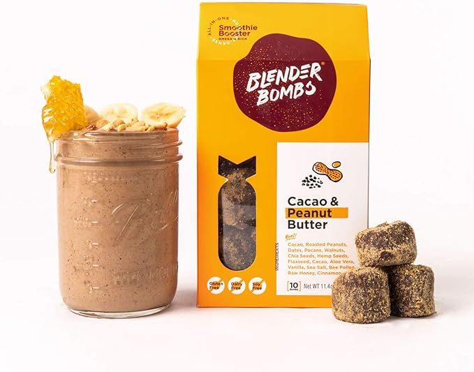 Blender Bombs Cacao & Peanut Butter Smoothie Booster, 11.4 OZ | Amazon (US)