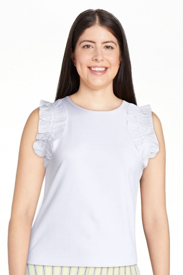 Free Assembly Women's and Women's Plus Ruffle Trim Mixy Tank Top, Sizes XS-4X | Walmart (US)