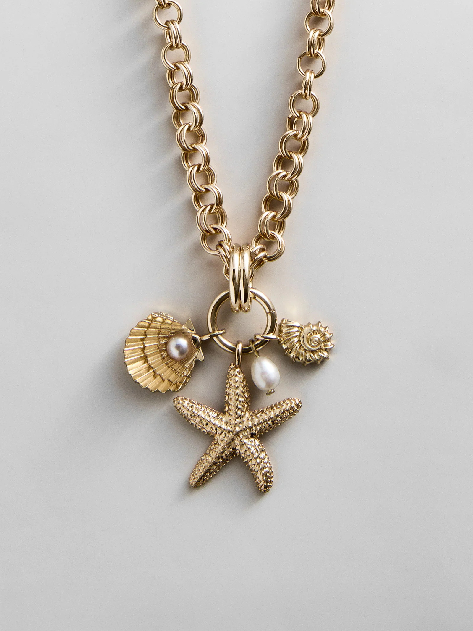 Isla Charm Necklace - Gold/Pearl | BaubleBar