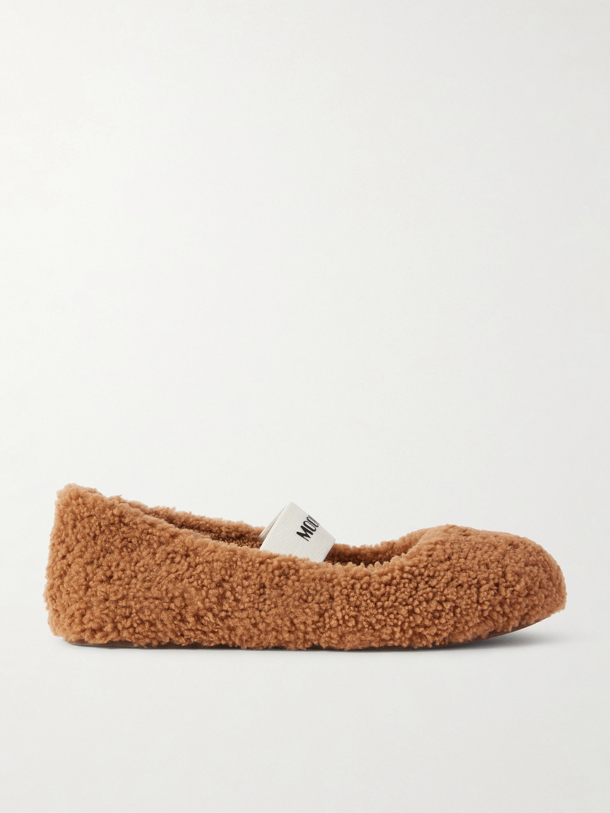Moon Boot - Shearling Ballet Flats - Brown | NET-A-PORTER (US)