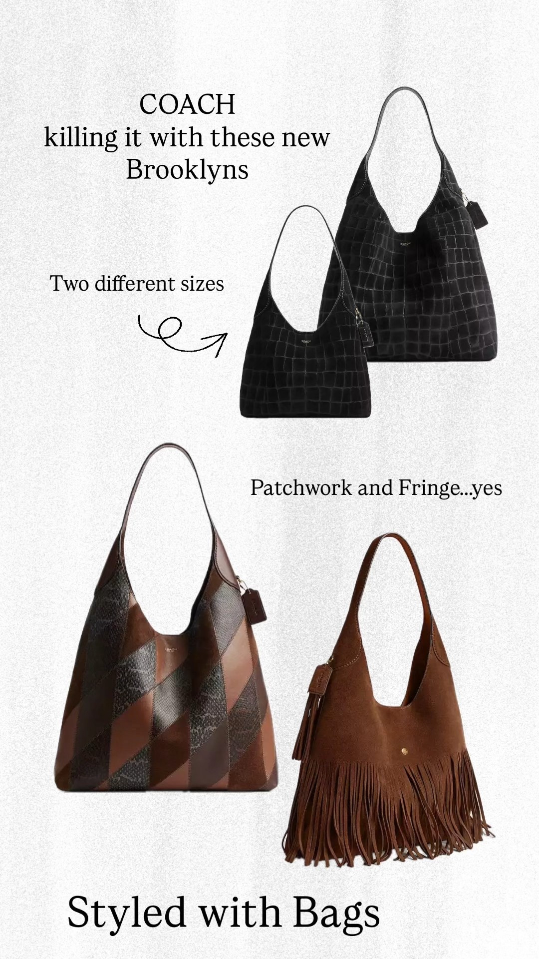 NEW COACH Brooklyns 

Suede bags, winter bags, women’s winter bags, COACH bags, new Coach bags 

#LTKSeasonal