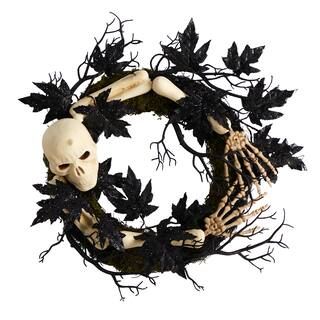 24" Halloween Skull & Bones Wreath | Michaels | Michaels Stores