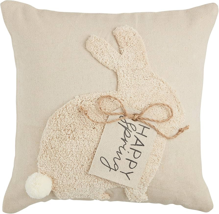 Mud Pie Tufting Bunny Pillow, 18" x 18", Square | Amazon (US)