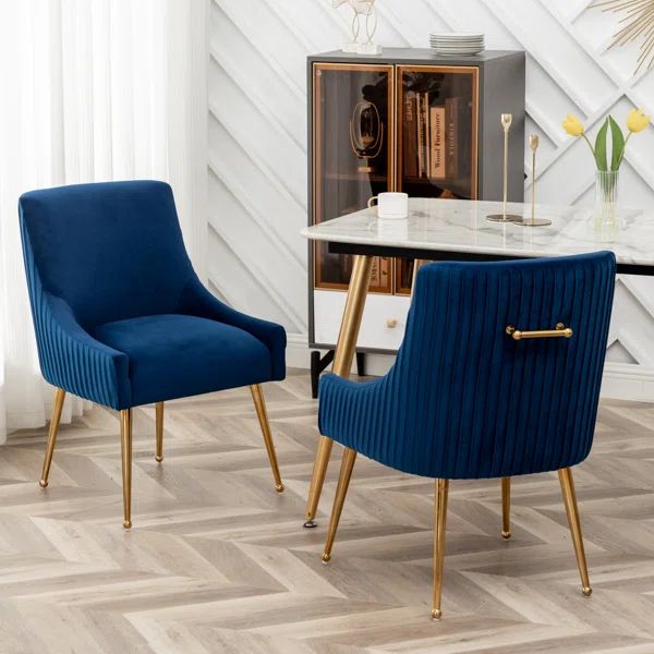 Baudel Tufted Velvet Solid Back Side Chair (Set of 2) | Wayfair North America
