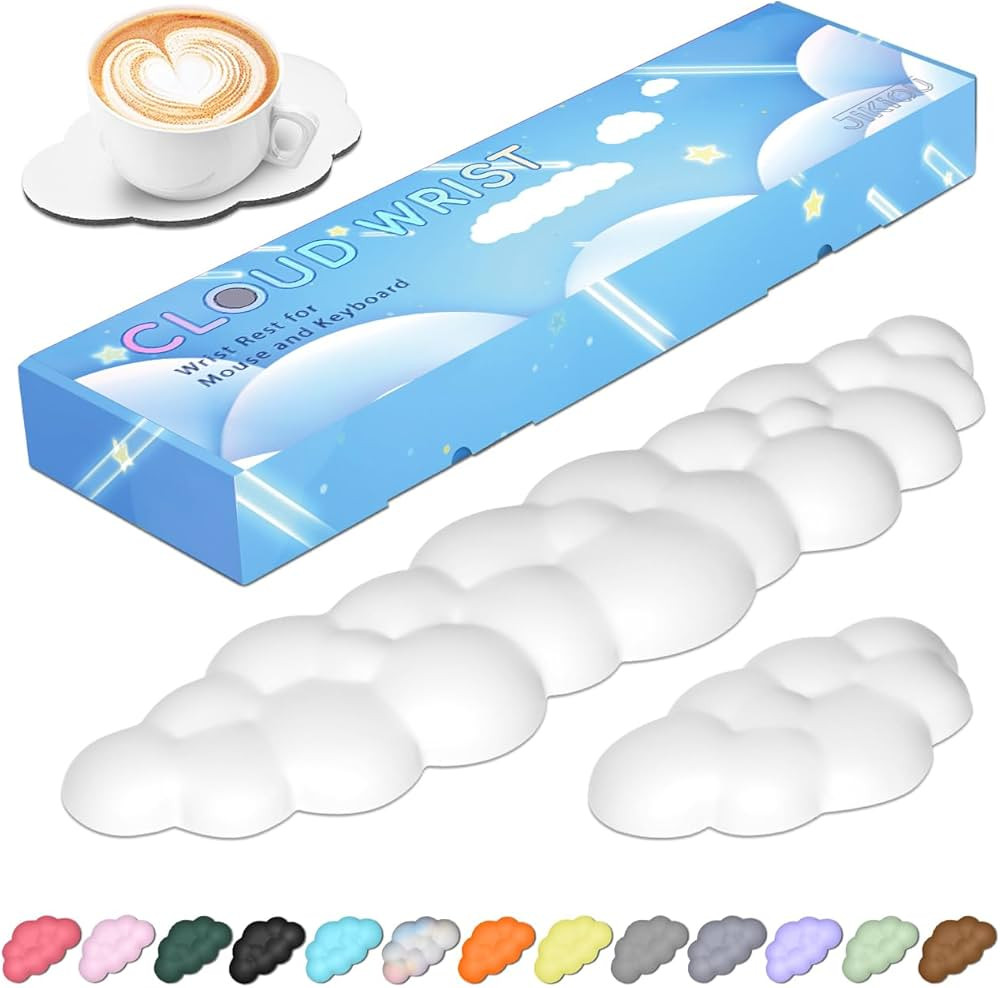 JIKIOU Upgrade Leather Cloud Keyboard Wrist Rest, Cloud Wrist Rest with Non-Slip PU Base, Comfort... | Amazon (US)