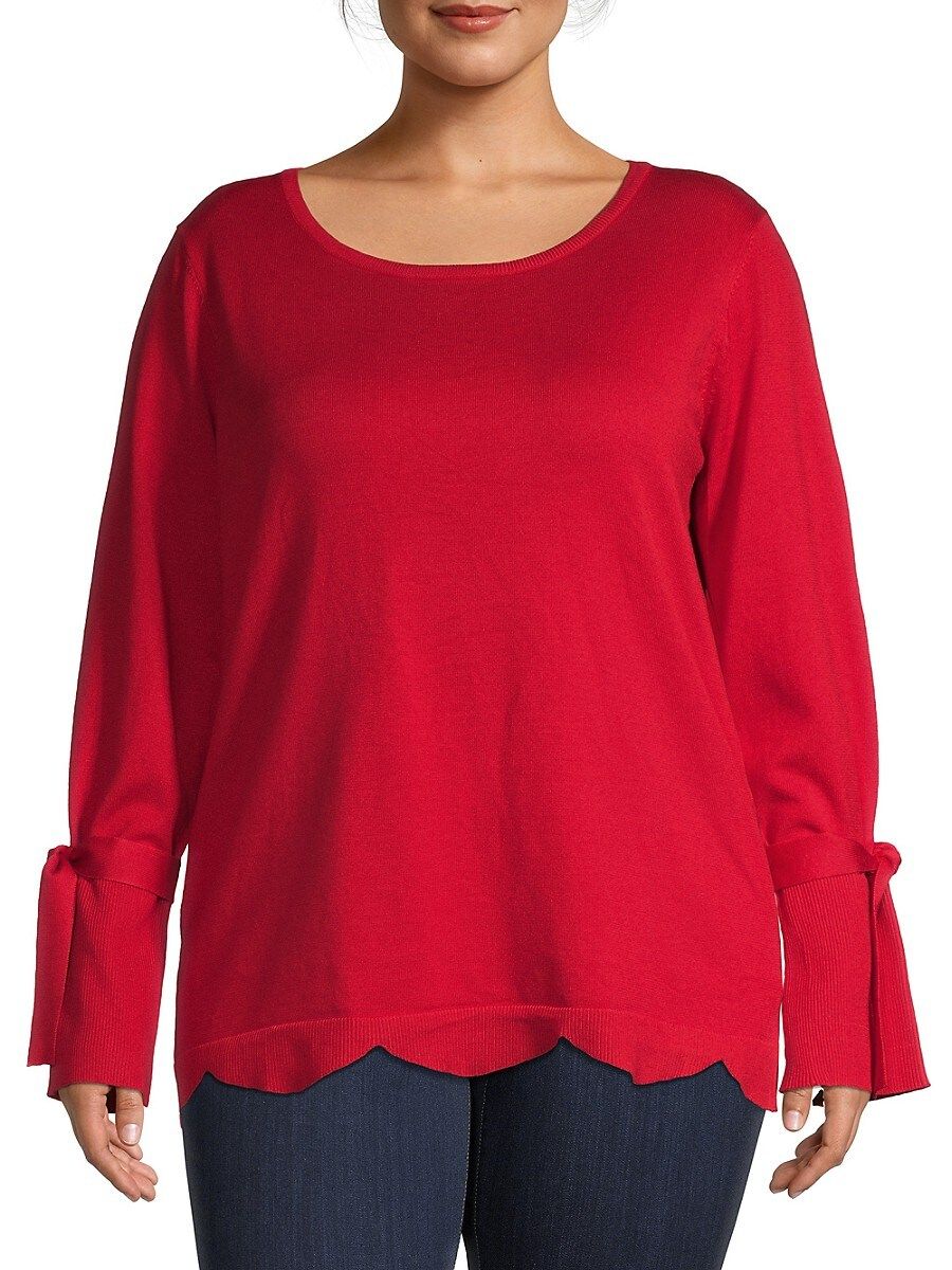 Maree Pour Toi Women's Scalloped Sweater - Red - Size 12 | Saks Fifth Avenue OFF 5TH