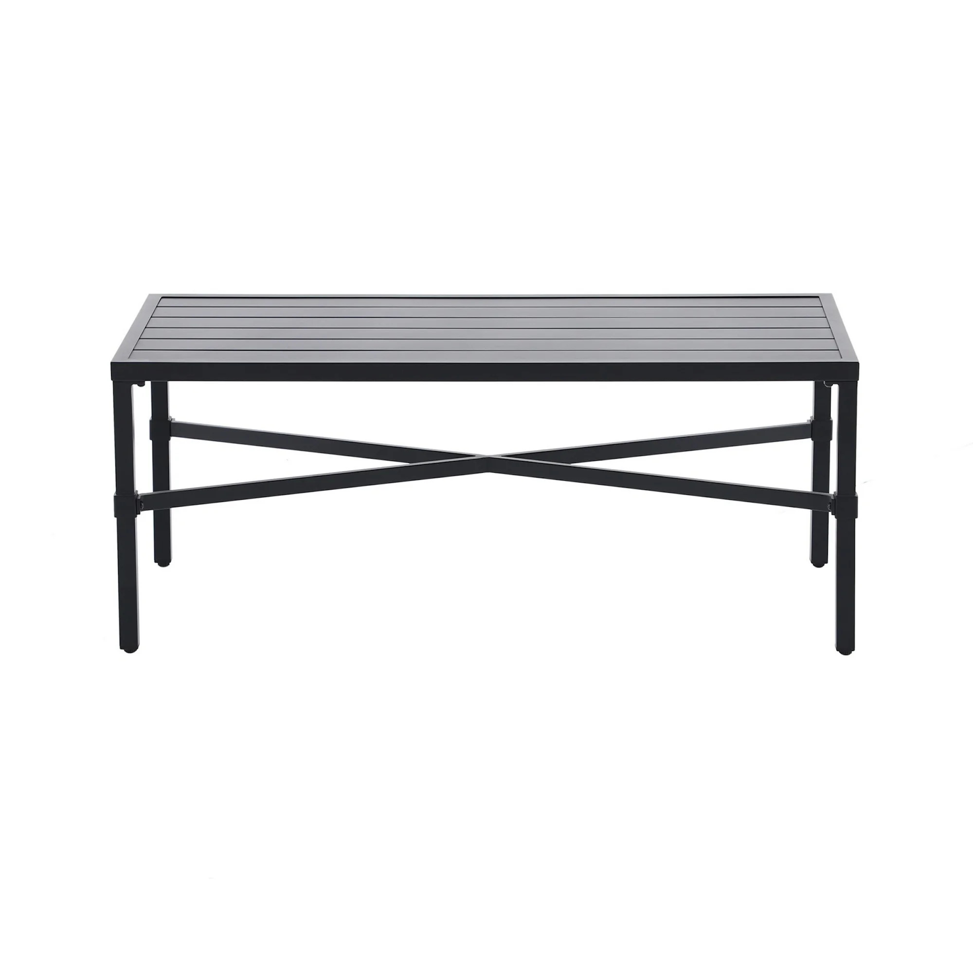 My Texas House Cambria Rectangular Steel Outdoor Coffee Table, Black | Walmart (US)