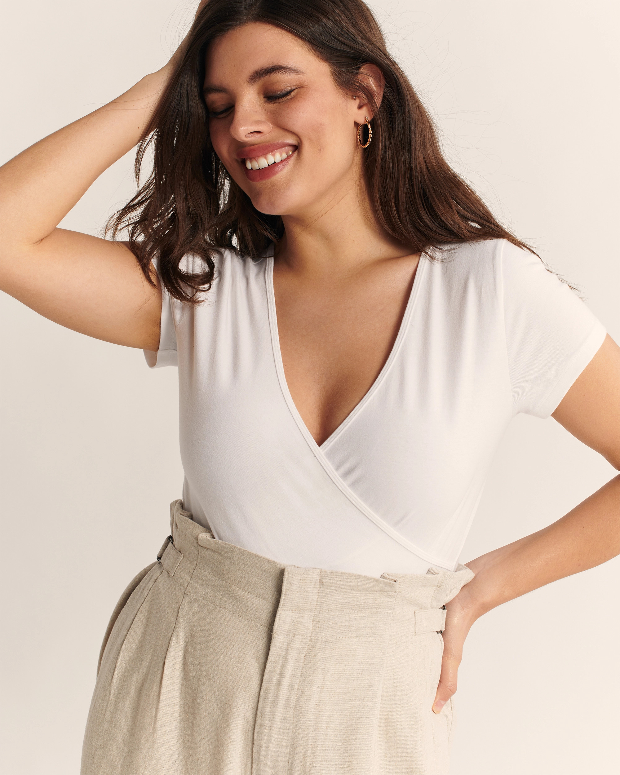 Short-Sleeve Wrap Bodysuit | Abercrombie & Fitch (US)