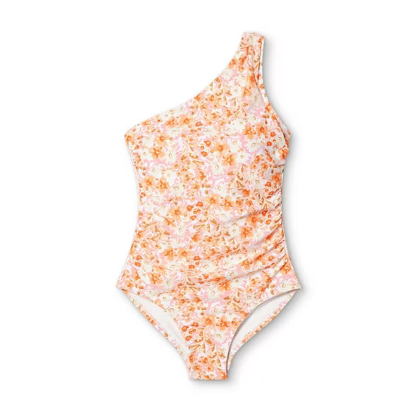 Women's One Shoulder High Coverage One Piece Swimsuit - Kona Sol™ | Target