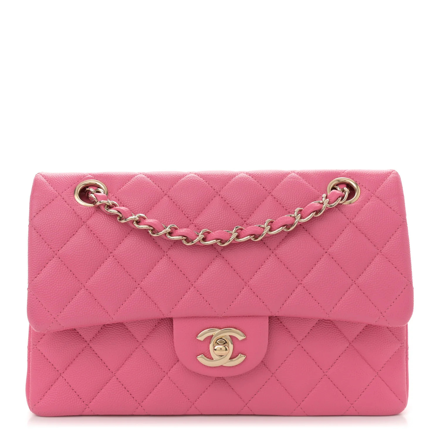 Caviar Quilted Small Double Flap Pink | FASHIONPHILE (US)