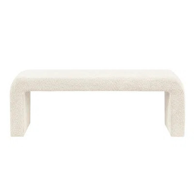 Stylish Cream Boucle Waterfall Bedroom Seat - 52"w X 17.5"d 18"h, 400 Lbs Capacity, No Assembly Needed, Entryway Too Modern Design Bench In | Wayfair North America