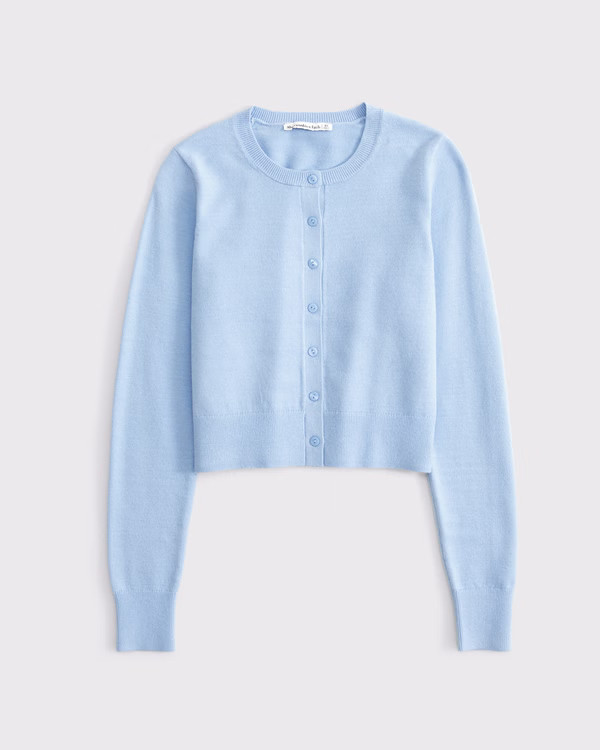 Women's LuxeLoft Shrunken Crew Cardigan | Women's Tops | Abercrombie.com | Abercrombie & Fitch (US)