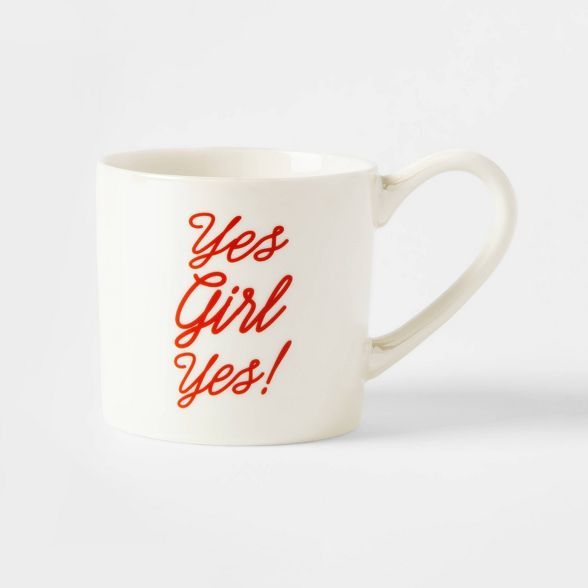 12oz Porcelain Yes Girl Yes Mug Cream - Threshold™ | Target