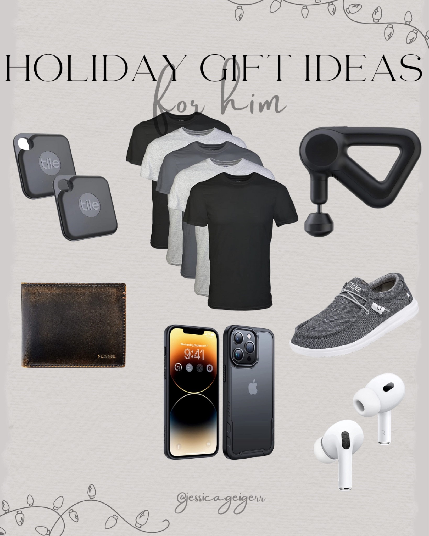 Holiday Gift Ideas, For him, Airpods, Mens shoes, Mens shirts, Tile, Fossil wallet, Wallet, Theragun, Holiday season, Gift Ideas for him 

#LTKmens #LTKSeasonal #LTKHoliday