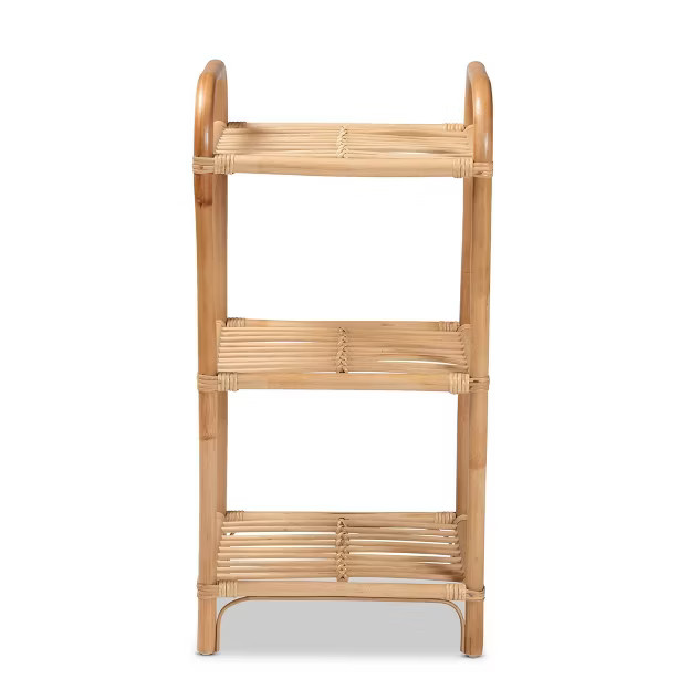 31.5" Barras Rattan 3 Tier Display Shelf Natural/Brown - Baxton Studio | Target