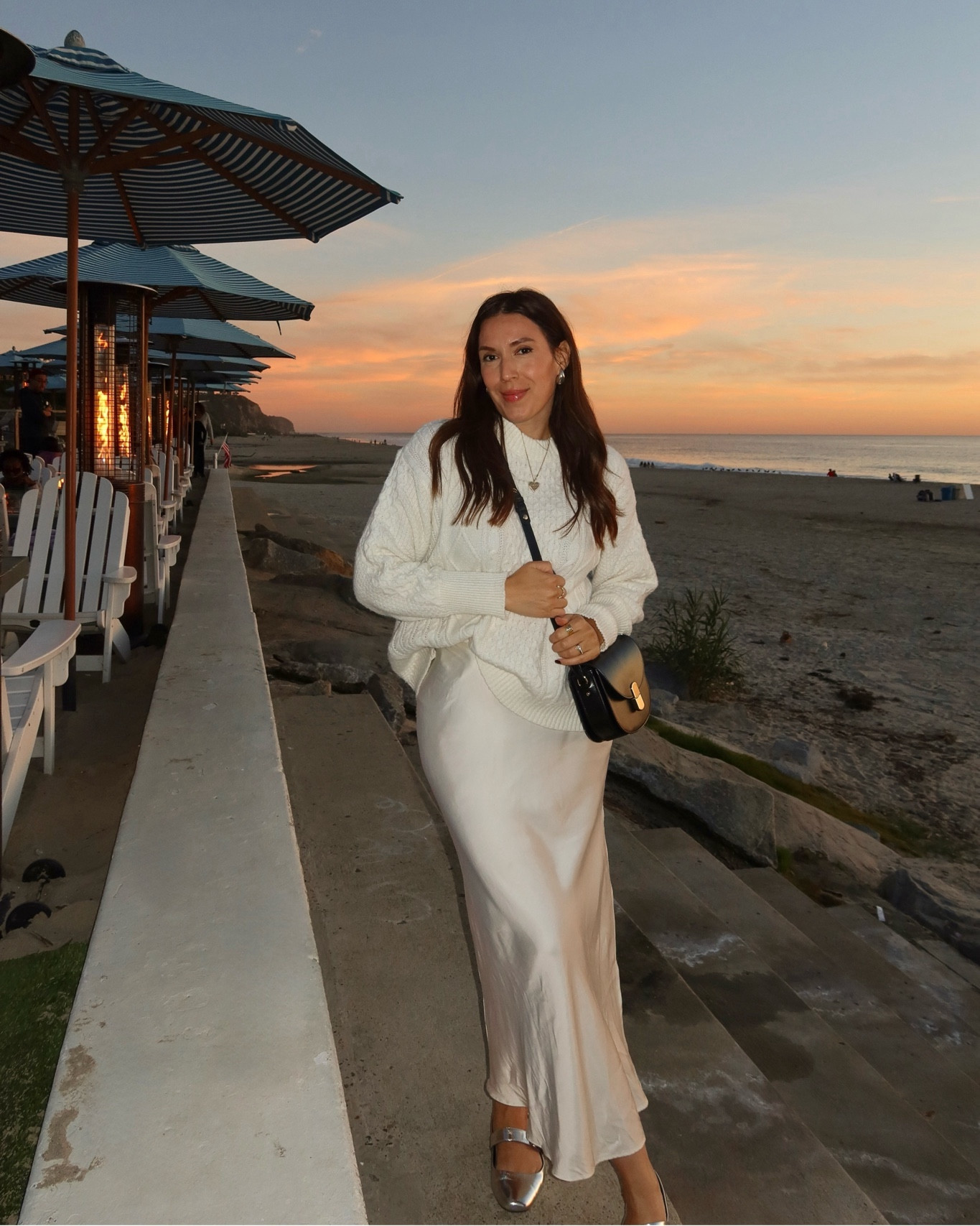 All white outfit for winter 🤍 | satin skirt | maxi skirt | cable knit sweater | Walmart fashion | winter outfit | 

#LTKSeasonal #LTKHoliday #LTKstyletip