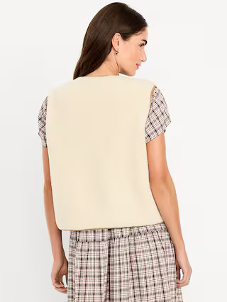 Tie-Front Sherpa Vest | Old Navy (US)