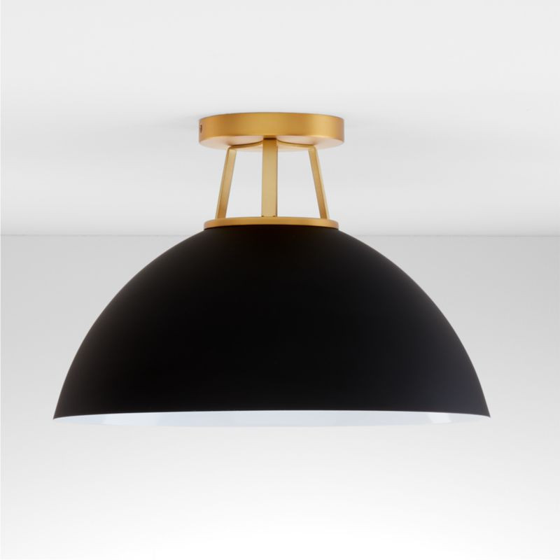 Maddox Black Flush Mount Light | Crate & Barrel | Crate & Barrel