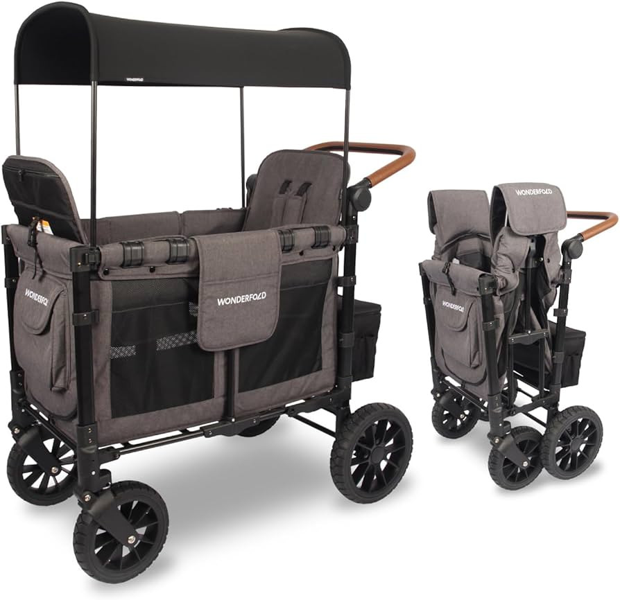 WONDERFOLD W2 Luxe Double Stroller Wagon (2 Seater) - Collapsible Wagon Stroller with Seats with ... | Amazon (US)