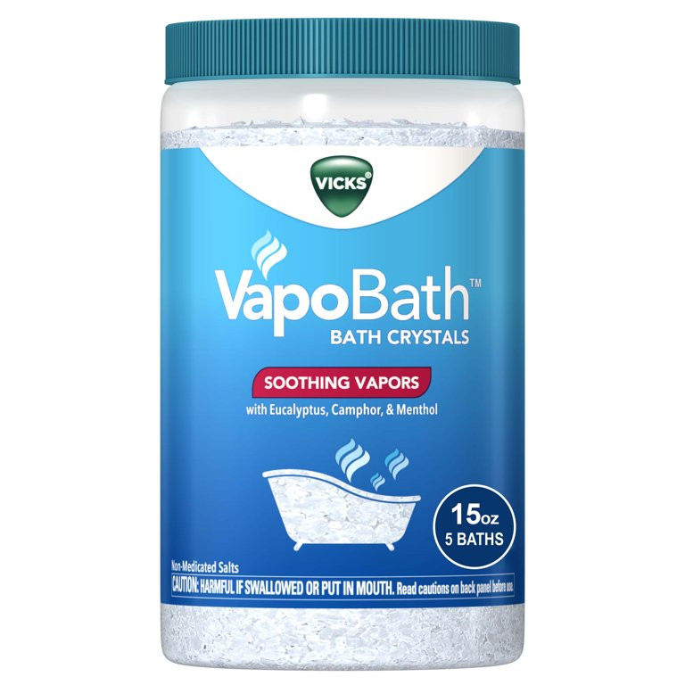 Vicks VapoBath Crystals, Non-Medicated Bath Salts Soothing Vicks Vapors, Aromatherapy 15 oz | Walmart (US)
