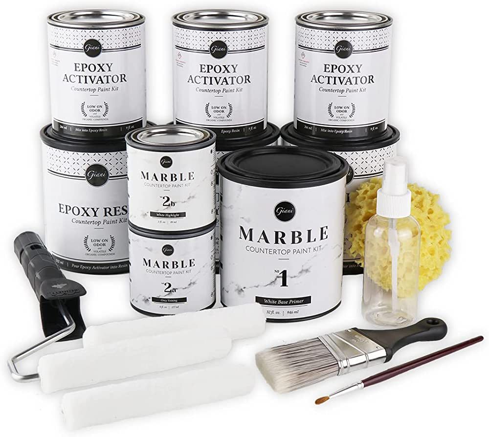 Giani Carrara White Marble Epoxy Countertop Kit | Amazon (US)