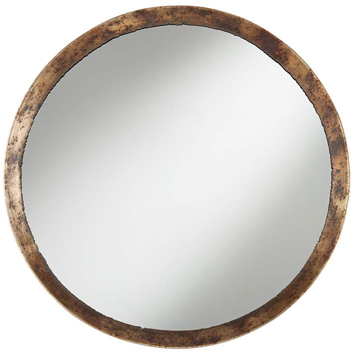 Uttermost Julian Jagged Edge 34" Round Wall Mirror | Lamps Plus