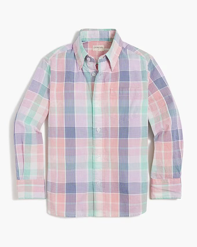 Boys' plaid washed shirt | J.Crew Factory