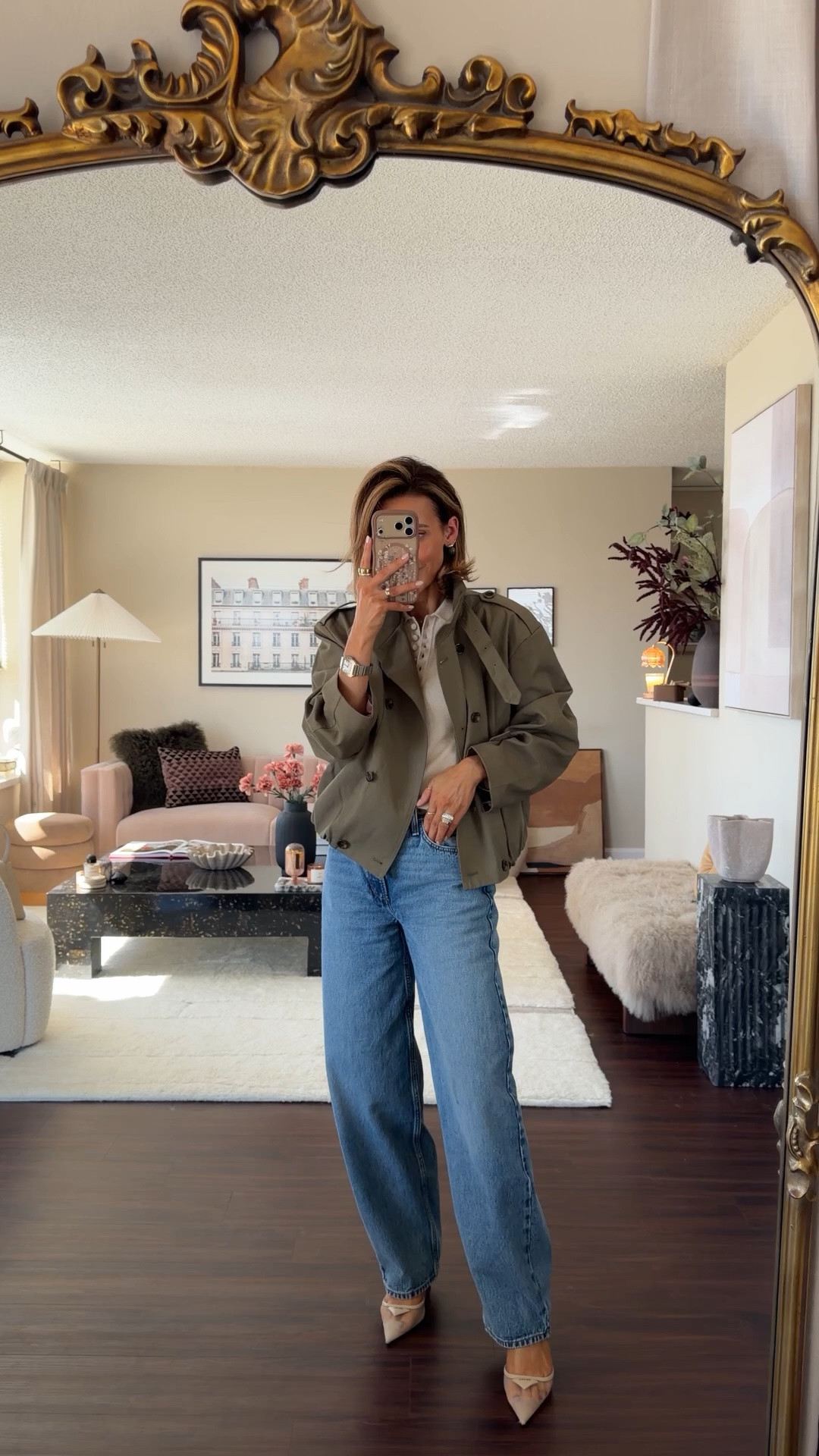 Fall Formulas: jeans + short sleeve sweater 🫒🍂 jeans are included in the fall event ( up to 25% off with code: FALL) 

I ended up investing in another super cute polo cashmere fuzzy sweater and can’t get enough!! Jeans 25, barrel silhouette, fits slightly oversized, sweater xs and jacket small - Prada sling backs 

#LTKootd #LTKgrwm #LTKSeasonal