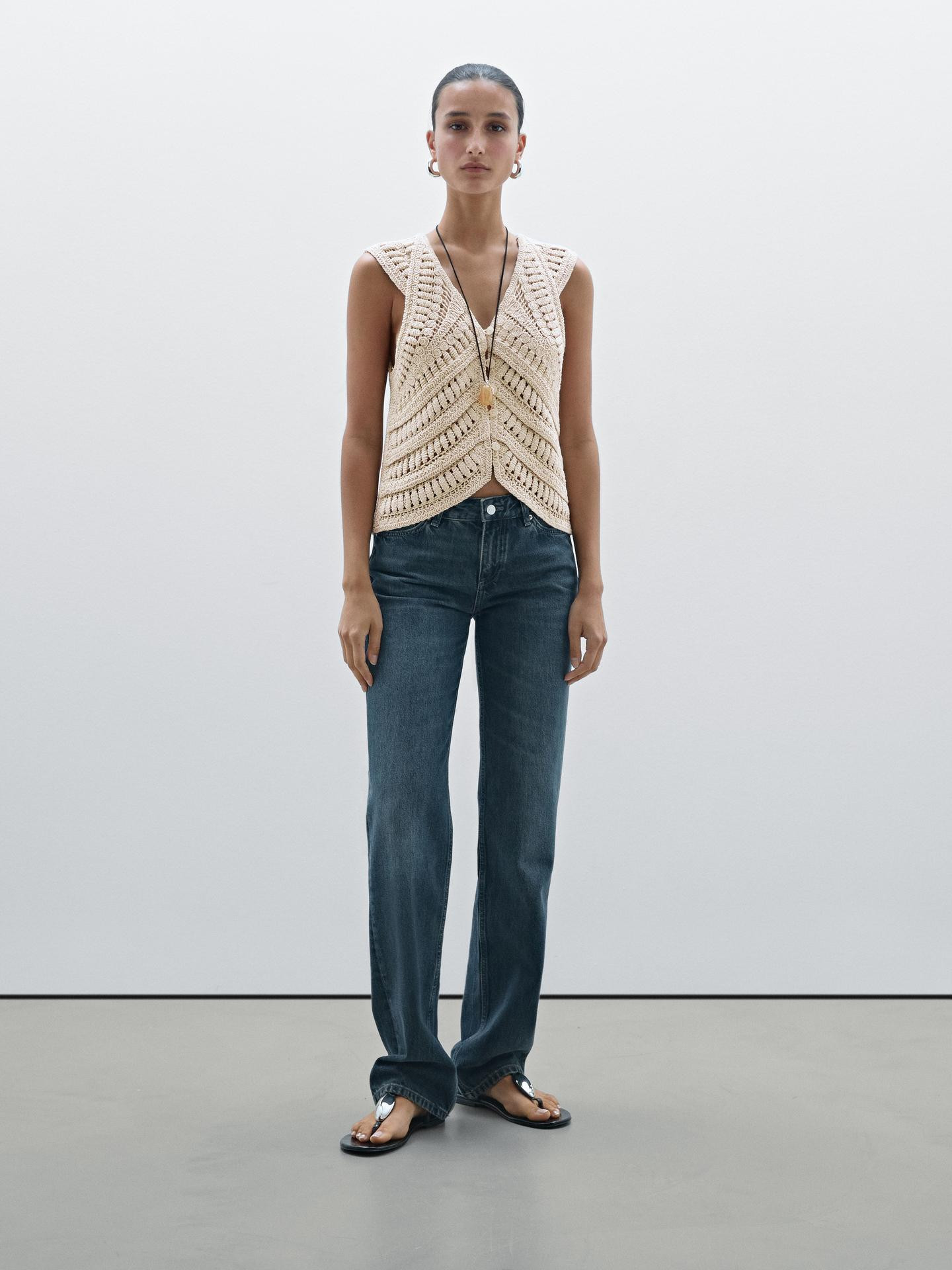 Fantasy crochet knitted waistcoat | Massimo Dutti US