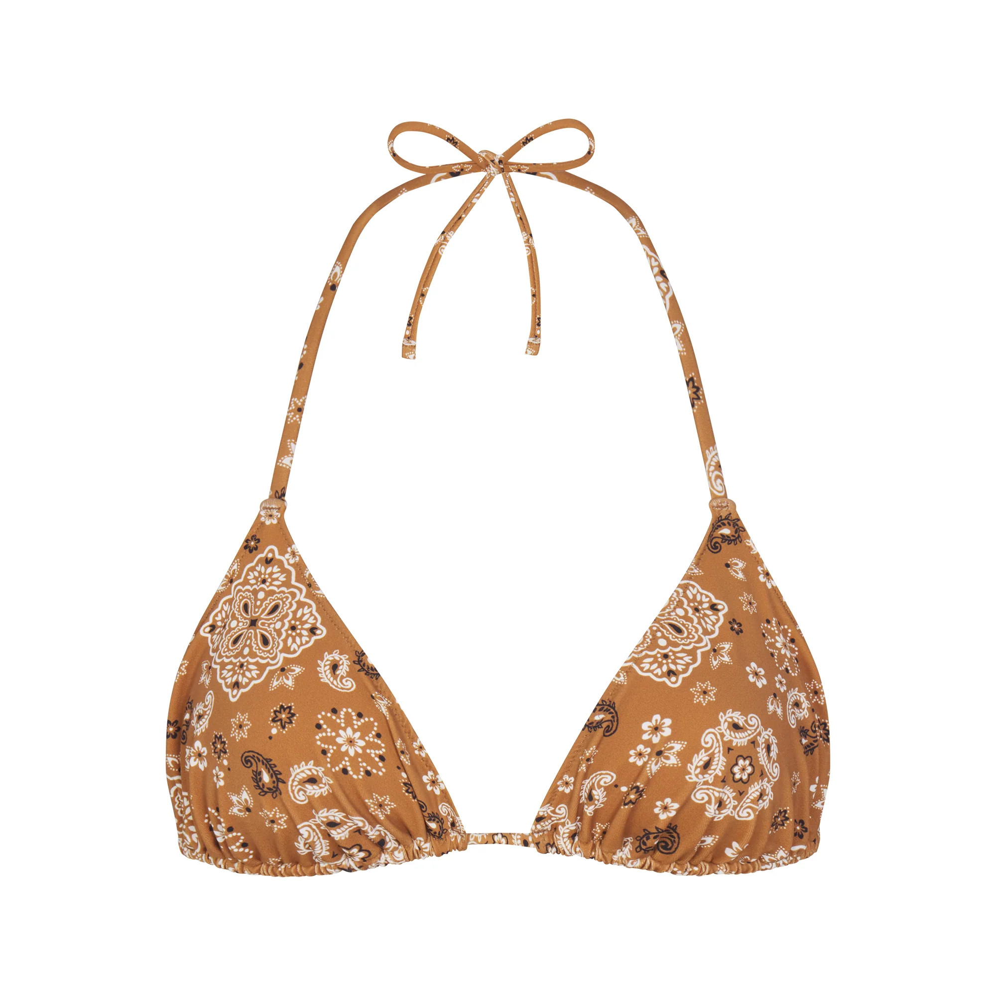 SIGNATURE SWIM TRIANGLE BIKINI TOP | ALMOND BANDANA | SKIMS | SKIMS (US)